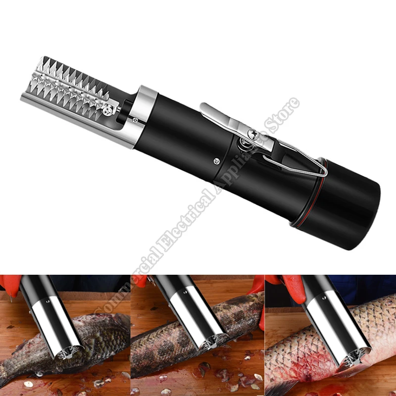 

Electric Fish Scale Scraper Waterproof Stainless Steel 125W Commercial Household Fish Shop Hotel Restaurant Scaler Scraper Tool
