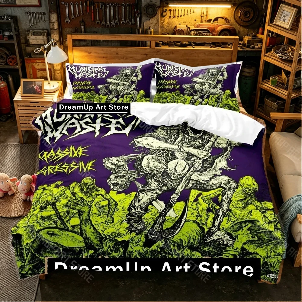3D Printed Municipal Band Waste Bedding Set for Boys Girls Duvet Cover Pillowcase Twin Queen King Full Single Double Sizes