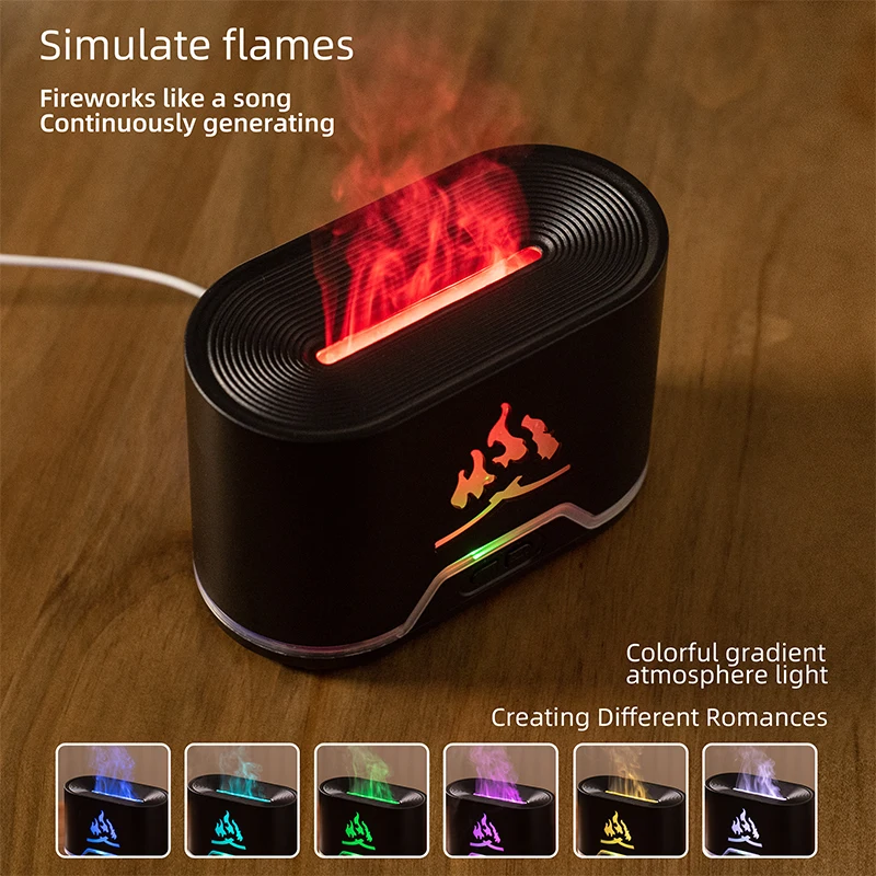 Smart Aroma Diffuser & Flameless LED Lamp | Bedroom Humidifier with 7 Color Night Light (USB Powered)