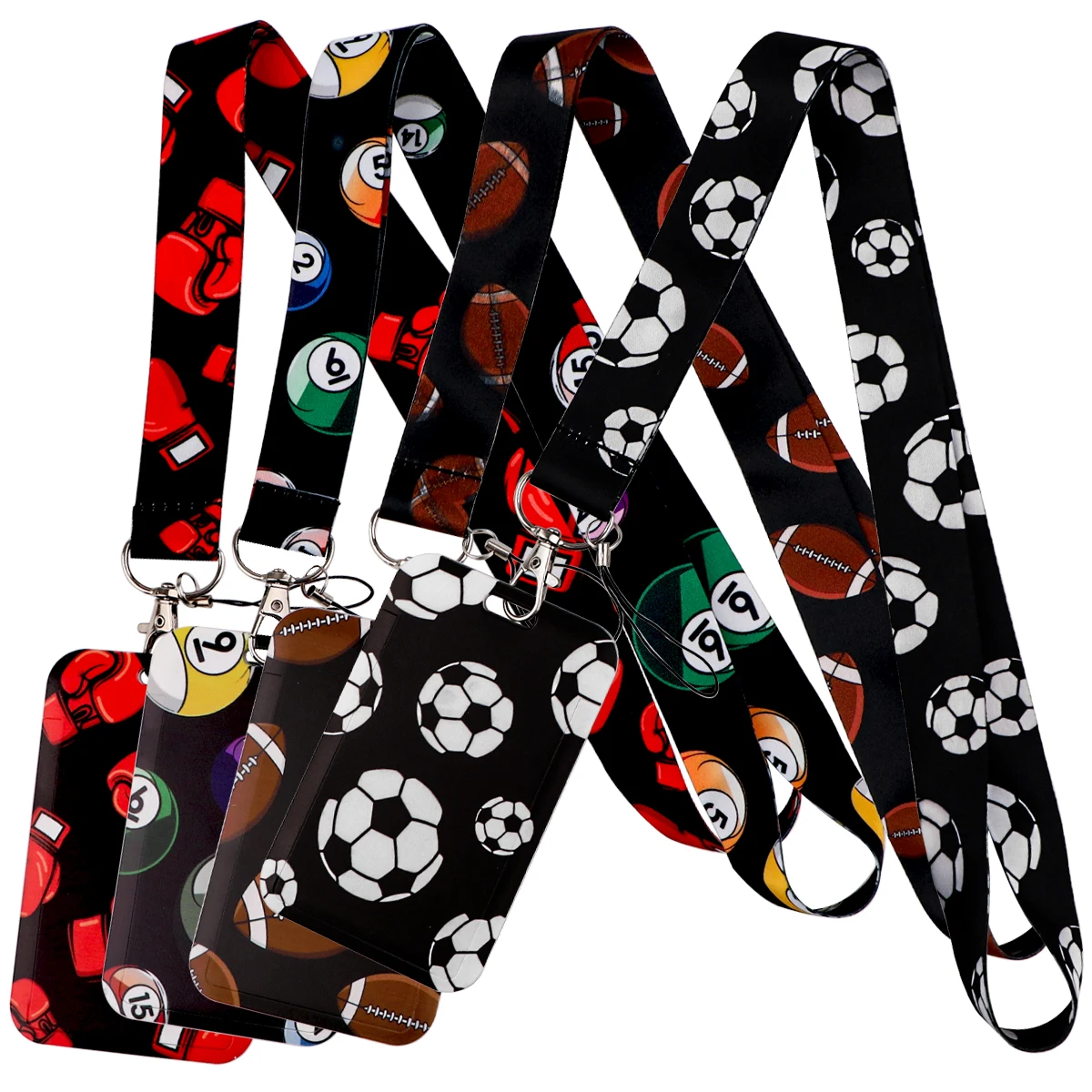 Balls Credential Holder Soccer Lanyards for Keys Neck Strap ID Card Gym Phone Straps USB Badge Holder Keyring Accessories Gifts