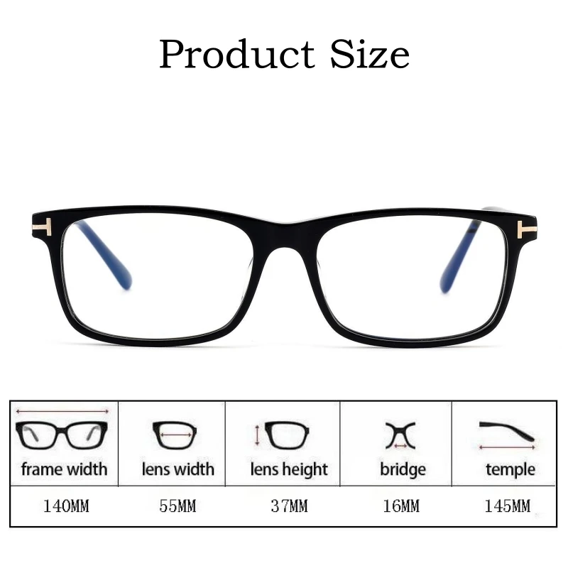 YIMARUILI Business Fashion Luxury Acetate Eyewear Retro Square Tom Optical Prescription Glasses frames For Men and Women TF5584