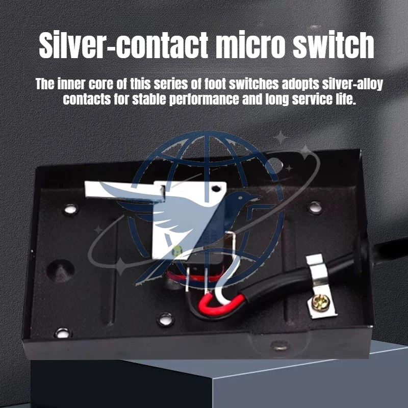 Foot switch TFS-201 with wire 2 meters aviation plug 2/3 core iron shell TFS-1 punch foot step control pedal