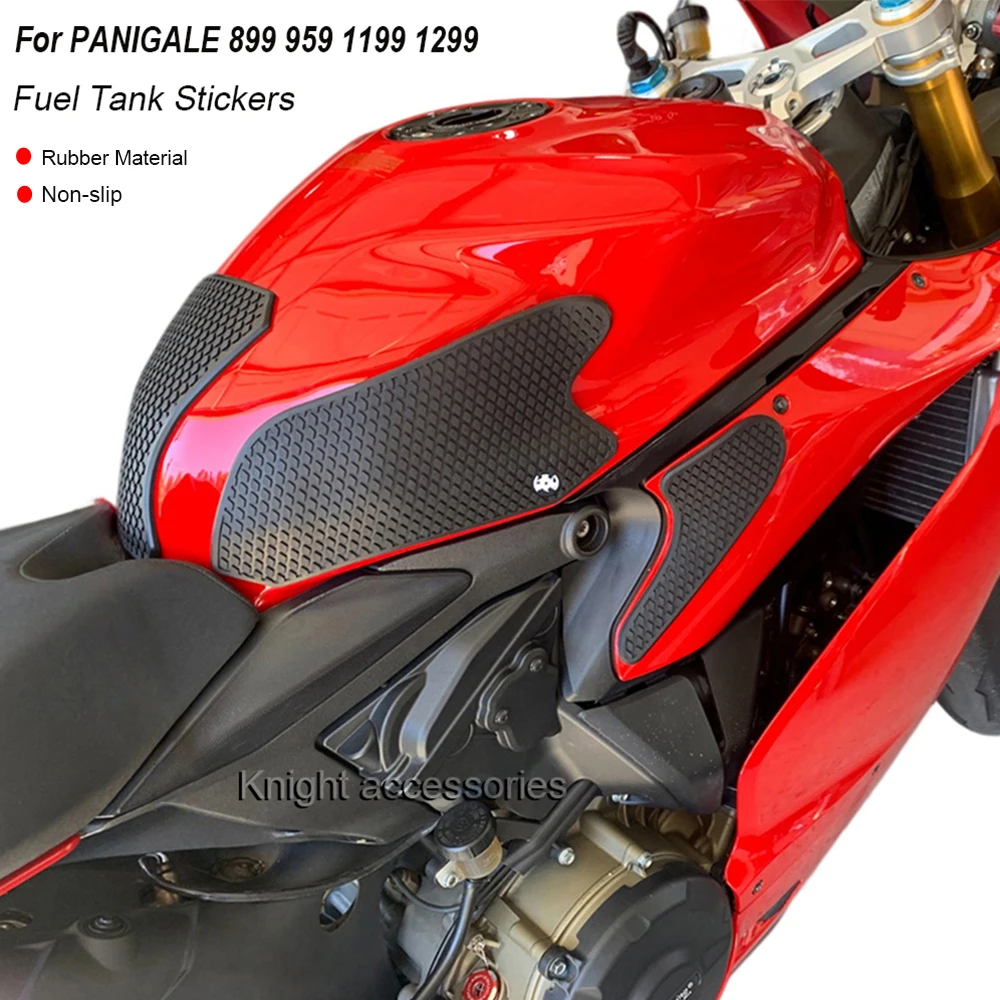 Image of Für PANIGALE V2 899 959 1199 1299 Seitliche Kraftstofftank-Schutzpads Aufkleber Knie-Grip Traktionspad