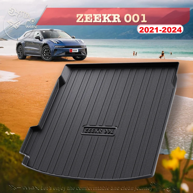 

For ZEEKR 001 2021-2024 Custom Fit Car Trunk Mat All Season Black Cargo Mat 3D Shaped Laser Measured Trunk Liners