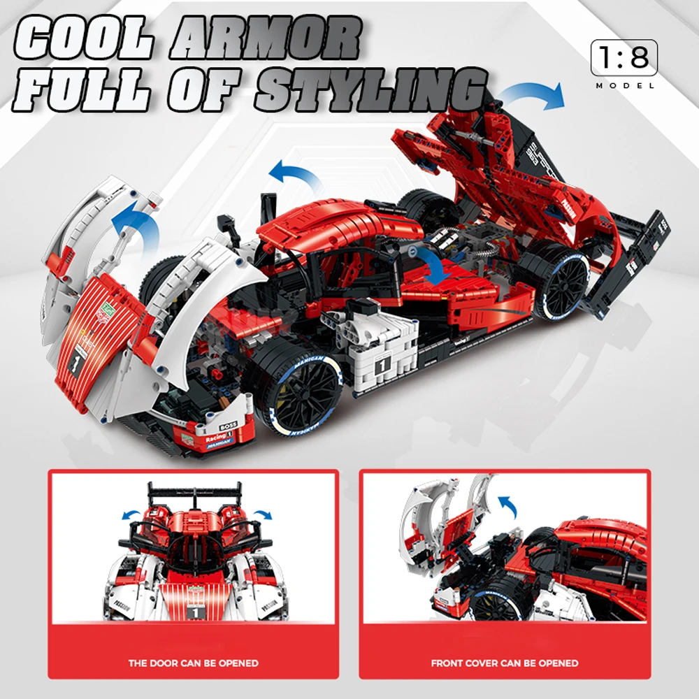 1:8 Scale Model Sports Car Building Blocks Lamb AVENTTAOR High Tech Technical Bricks Car Desktop Assembly Kids Toy For Gift