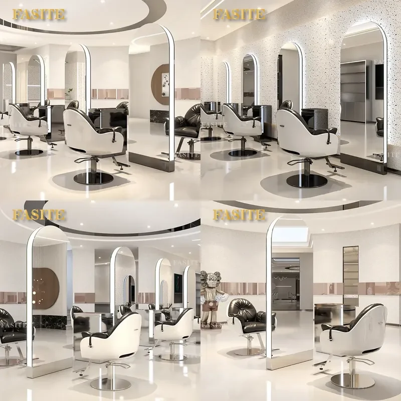 For Hair Double Sided Floor Mirror Full Body Barber Shop Standing Mirror for Perm Dyeing Hair Cutting Professional