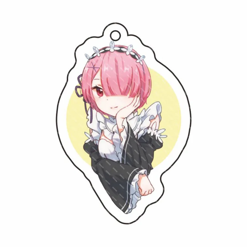 Anime fan Ramrem animation surrounding acrylic key chain Sample display car luggage pendant Give gifts to friends and fans 6CM