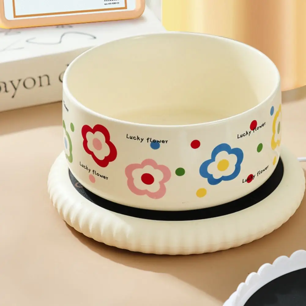 Intelligent Touch Control Cat Bowl Heater Temperature-adjustable Round Coaster Warmer Non-slip Electric Constant Temperature Mat