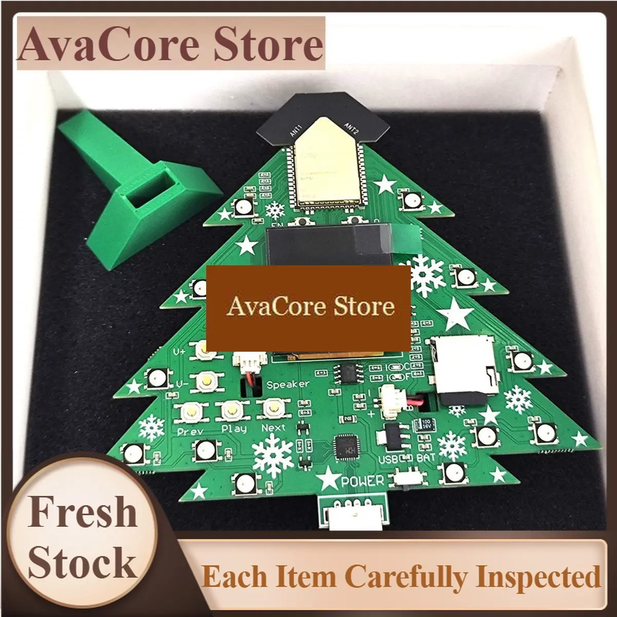 AvaCorePromotion Music Christmas Tree MP3 Player Bluetooth Speaker --da Development Board 1.54