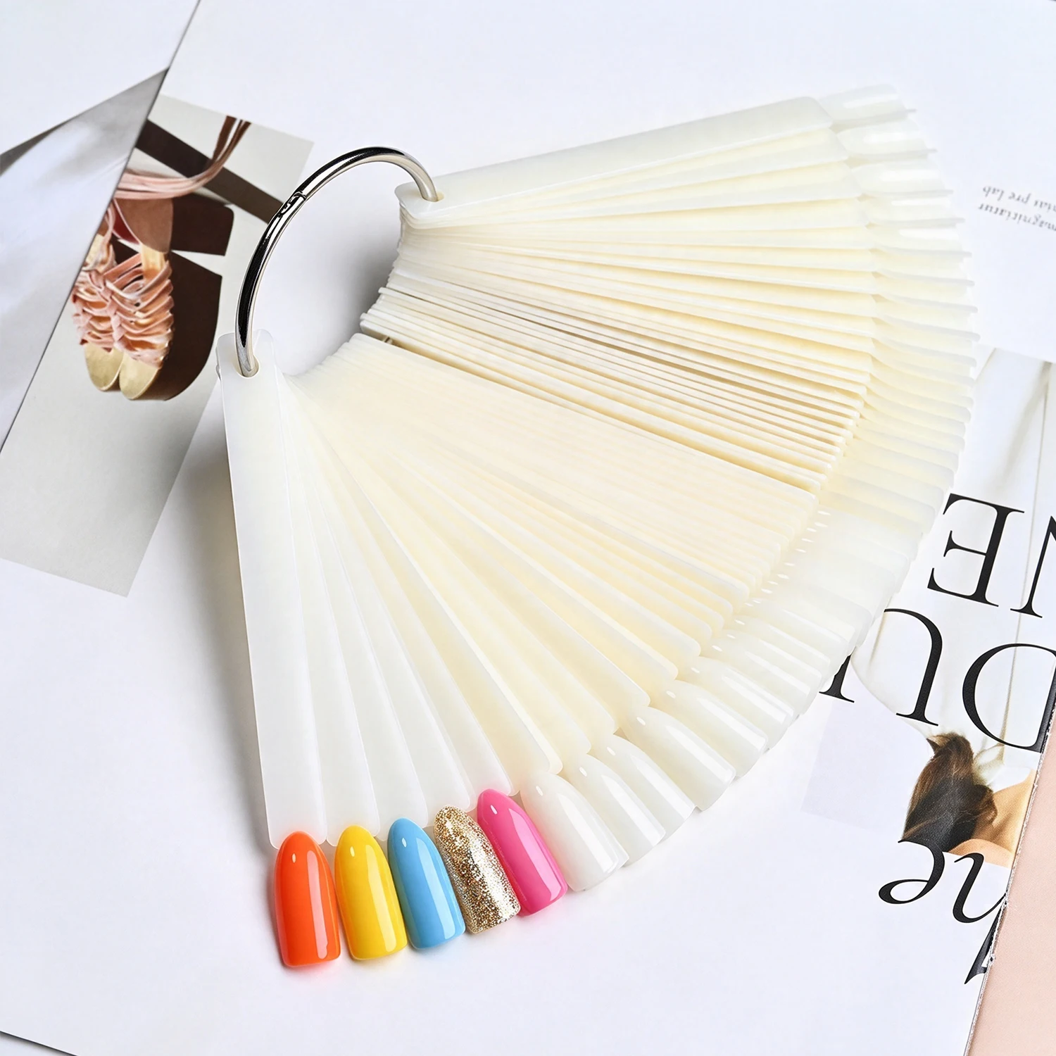40/50Pc Natural Nail Colors Swatch Sticks Nails Tip Gel Polish Practice Display Board for Sample Showing Manicure Salon Demo Use