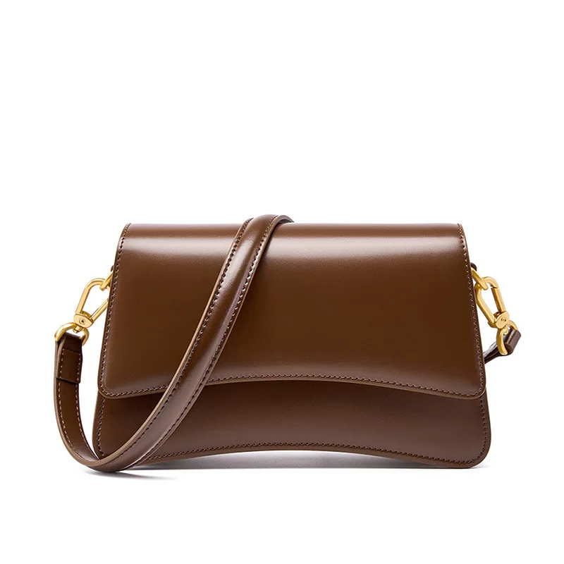 Vintage Genuine Leather Shoulder Bag for Women Cowhide Flap Purse Tote with 2 Detachable Straps Crossbody Top Handle