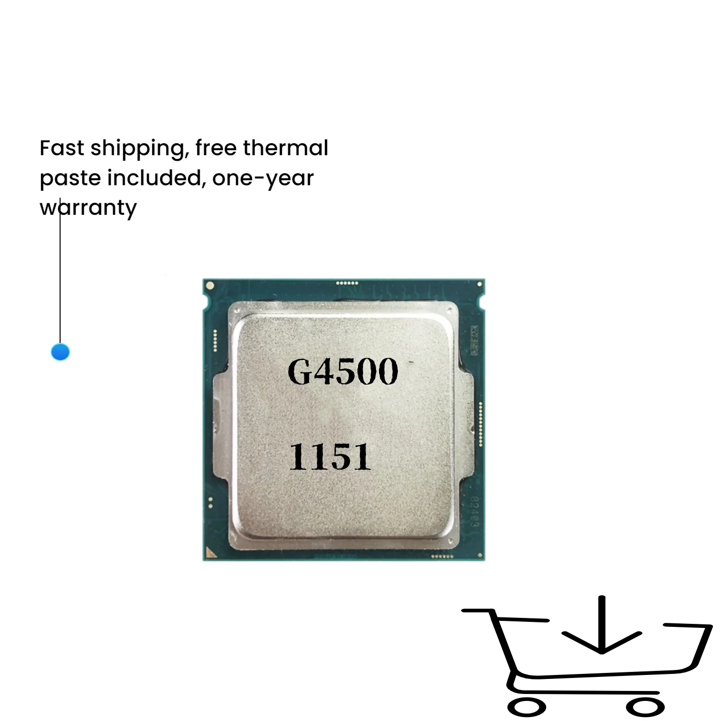 

Двухъядерный двухпоточный процессор Celeron G4500, 3,5 ГГц, 51 Вт, LGA 1151