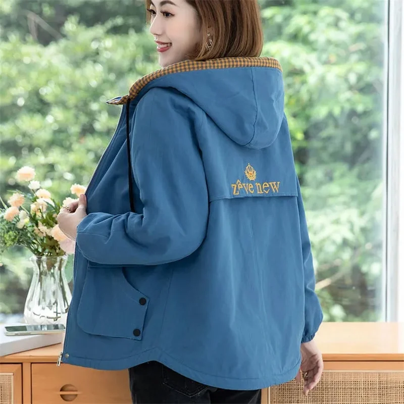 Fleece Jacket Women\'s Short 2021 Autumn Winter New Korean Version Loose Casual Hooded Middle-Aged Mother Warm Jacket Trend W0156