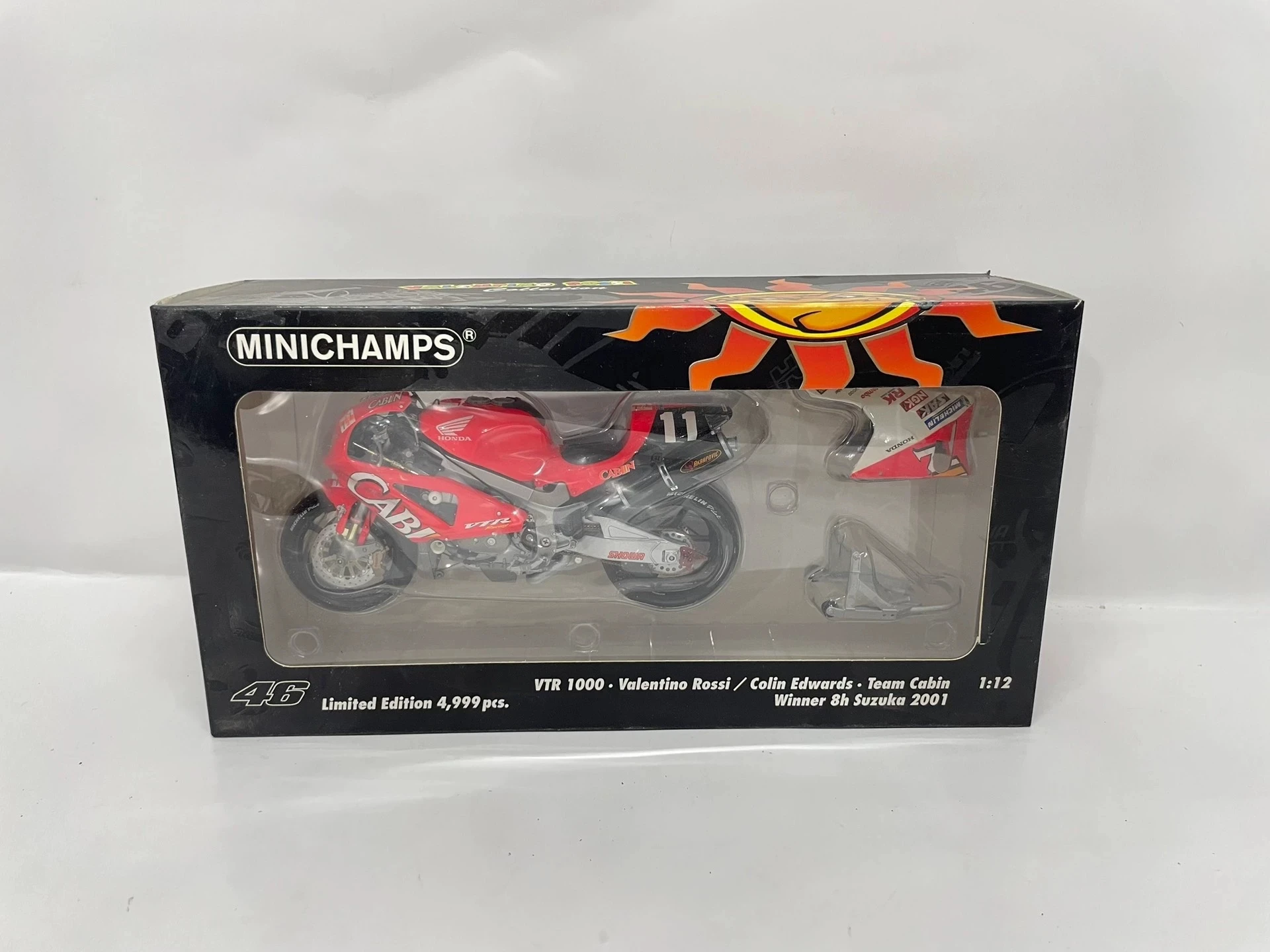 Minichamps 1:12 VTR 1000 Rossi 2001 Simulation édition limitée alliage métal statique moto modèle jouet cadeau