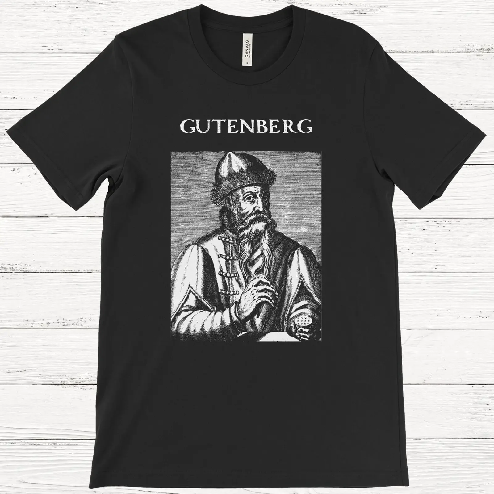 Gutenberg T Shirt Age of Englightenment Book Literary Inventor Printing Press vintage Washed Casual Top For Everyday Wear