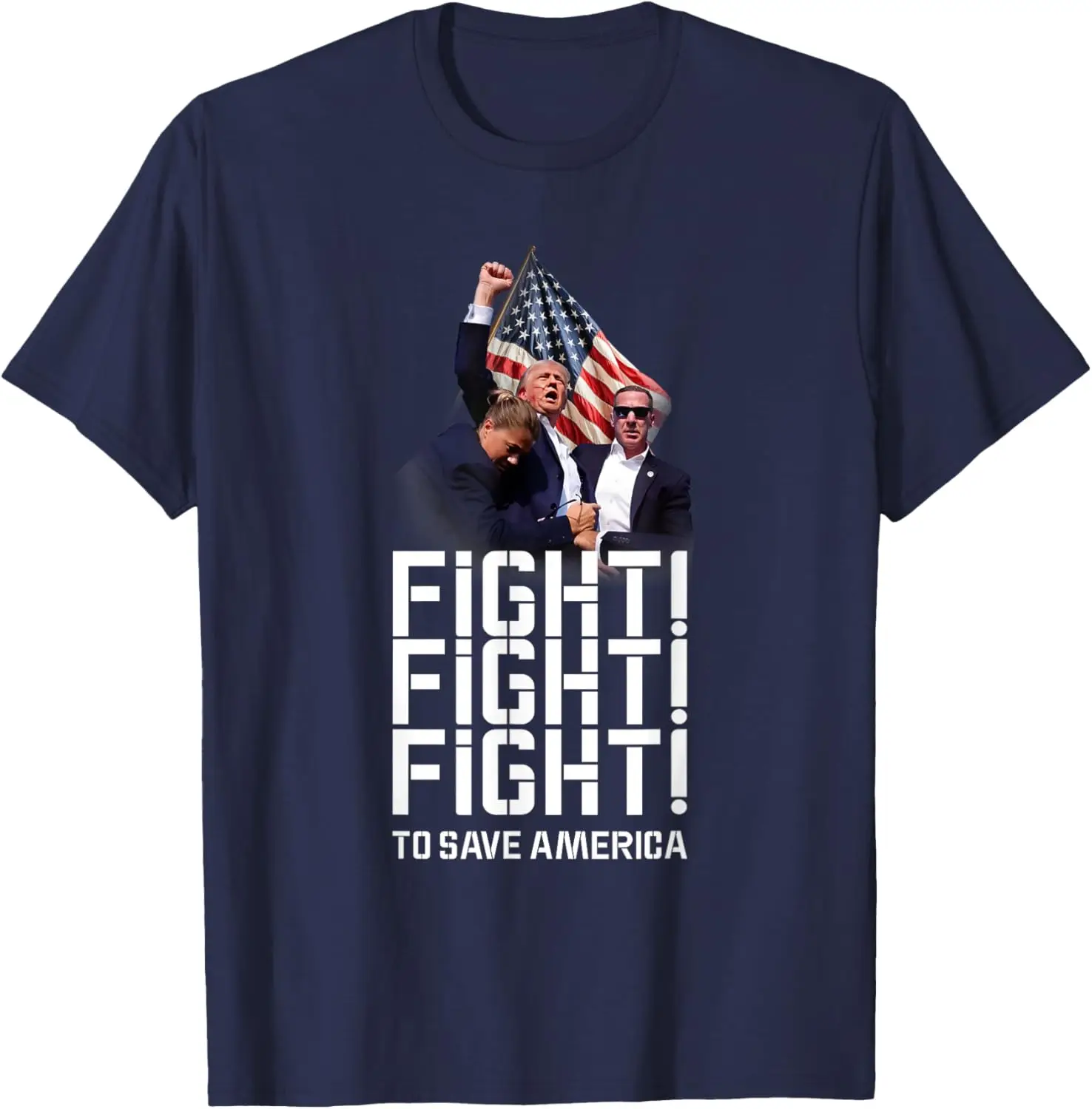 He'll never stop fight to Save America, Trump campaign 2024 T-Shirt