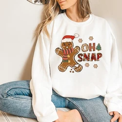 Oh Snap Gingerbread Sweatshirt Christmas Cookie Sweater Xmas Cute Funny Shirt Kawaii Holiday Season Gift