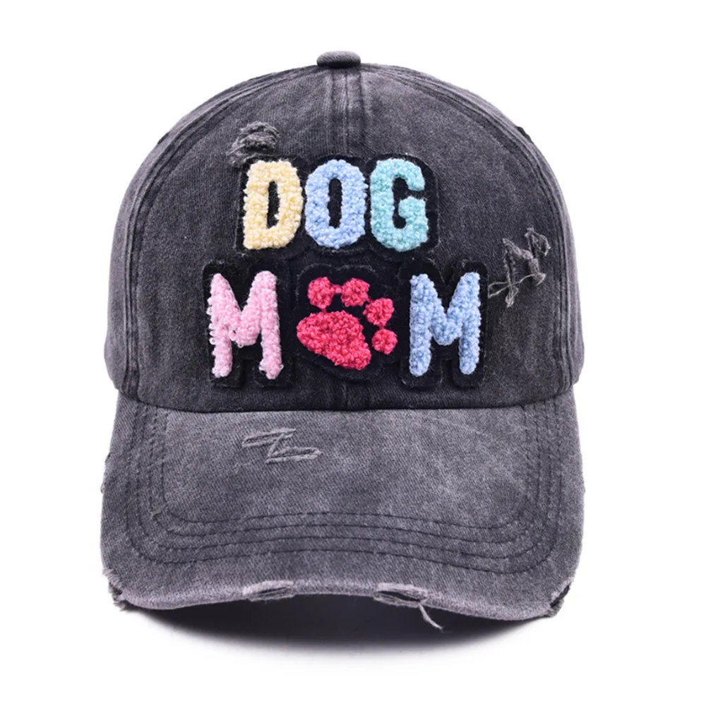 Unisex Dog MoM Letter Baseball Cap Women Vintage Cotton Jeans Caps Spring Outdoor Causal Hat for Female Hair Accessories Hats