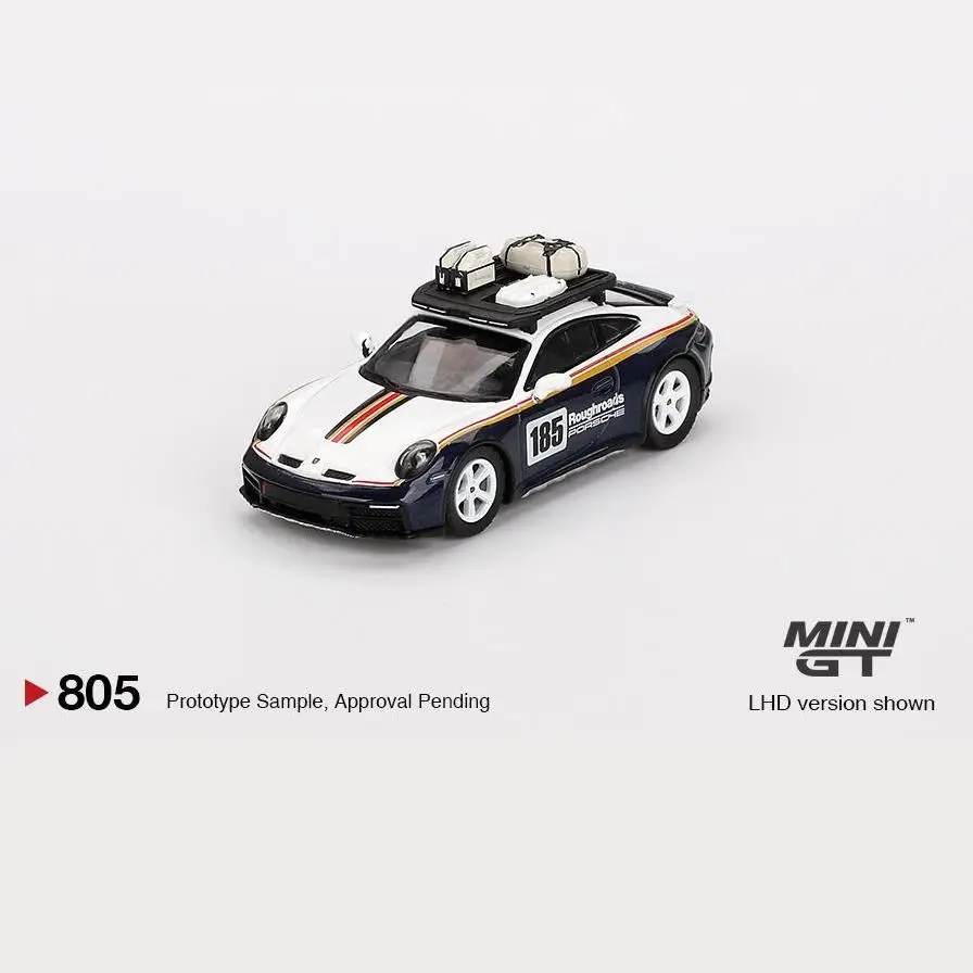 TSM miniGt 1/64 #805 911 Dakar Rallye Design Package White Gentian Blue Metallic  Die-cast Alloy Car Model Collection