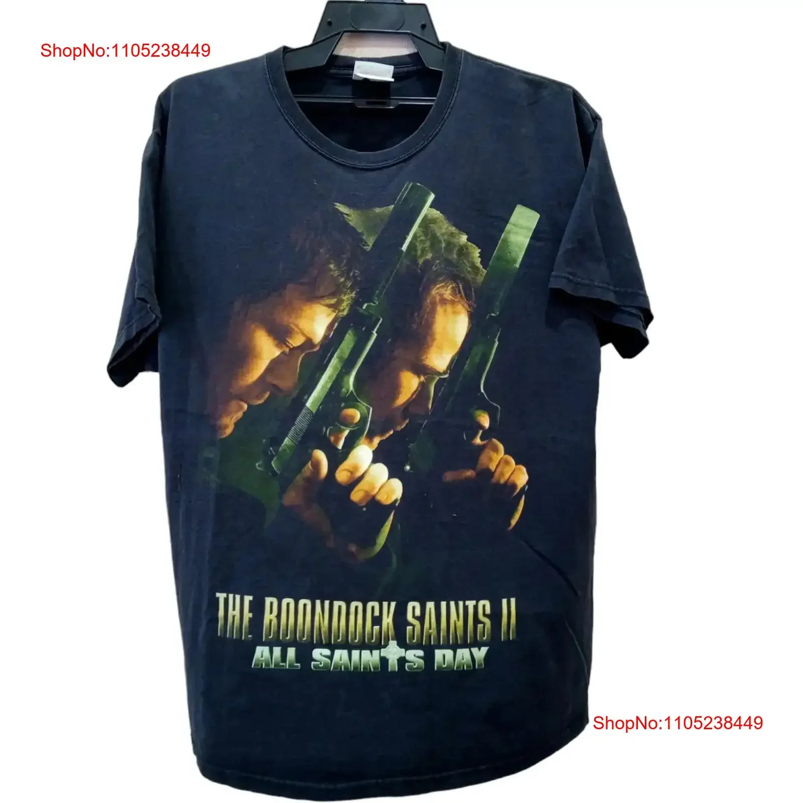 Vintage The Boondock Saints Movie Black Large T Shirt Action American Thriller Size L vintage Washed Stretched Stylish