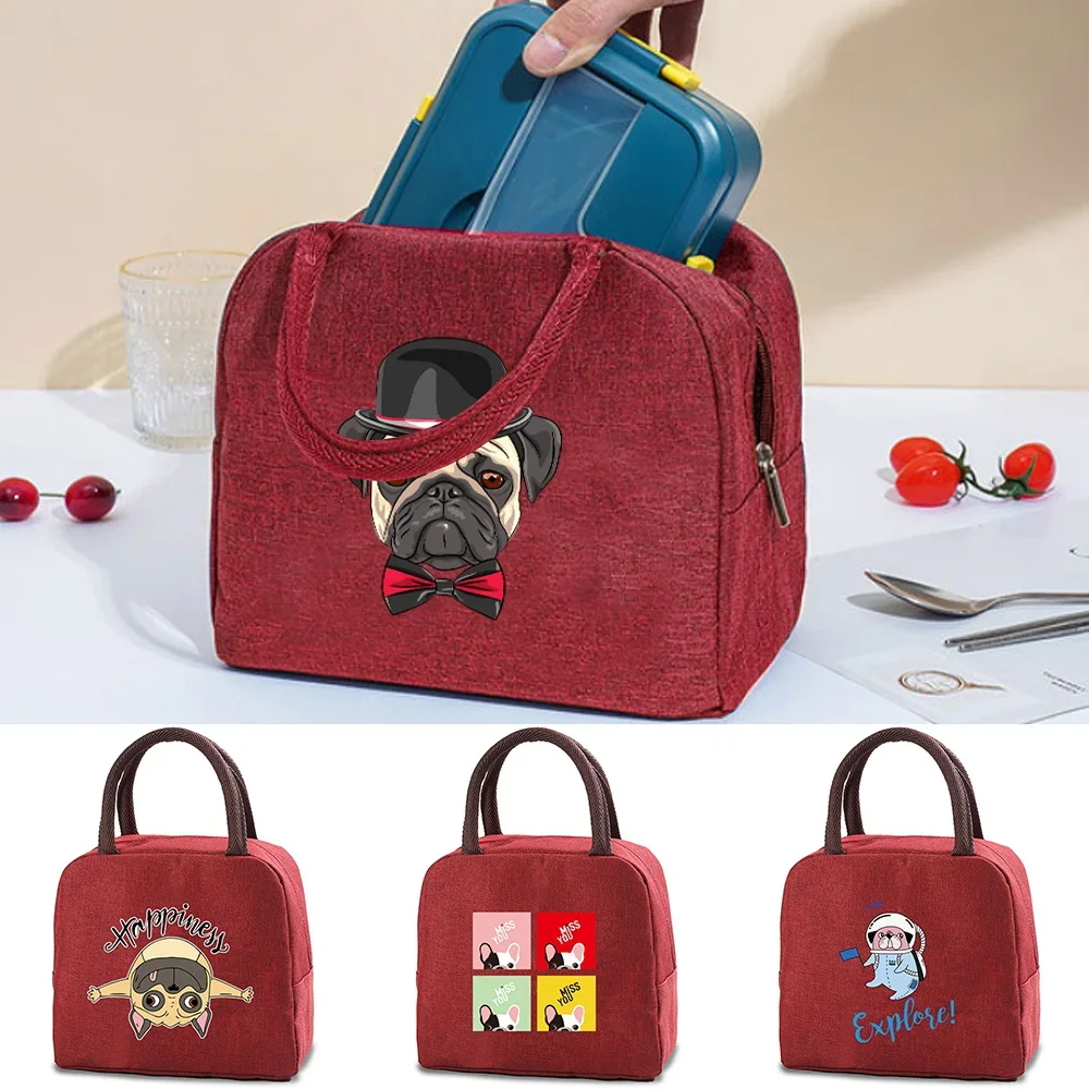 New Dog Printed Lunch Bag Insulated Refrigerated Bag Cold Food and Beverage Box Dinner Large Square Refrigerated Bag