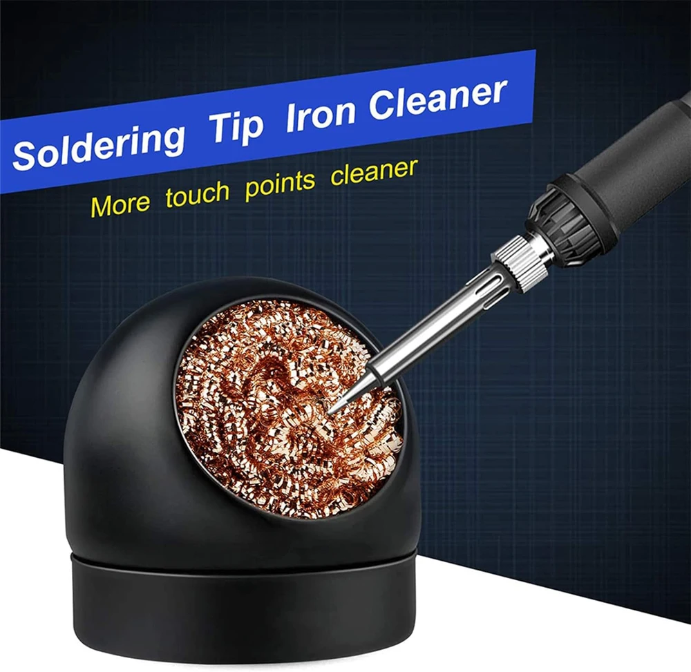 Soldering Iron Tip Cleaner Desoldering Cleaning Ball Welding Soldering Iron Mesh Filter Metal Wire Stand Steel Ball Tin Remover