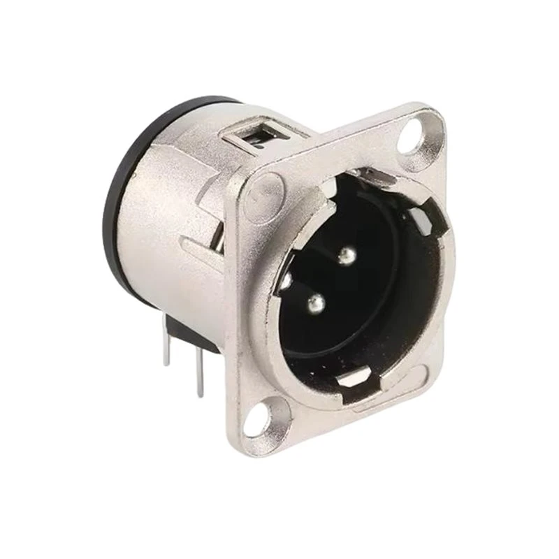 PCB 3 Pin XLR Connector Socket Male Horizontal NC3MD-H 1PCS Silver Plated-[97Lemons]