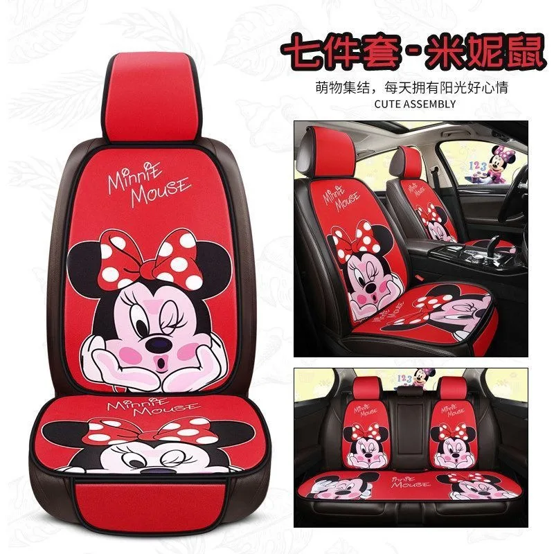 Cuscini per auto Cartoon Stitch Lilo & Stitch, simpatico topolino kawaii, decorazione creativa per interni auto, traspirante, per tutte le stagioni