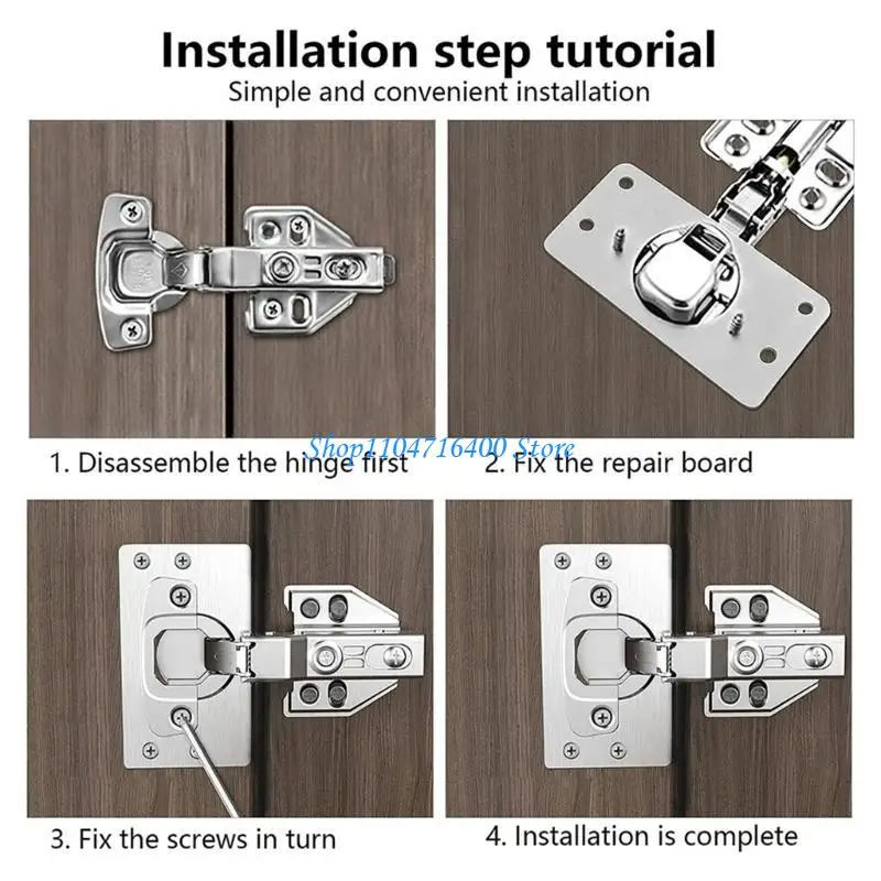 

y1gd Stainless Steel Hinge Repair Sheets Mounting Plate for Cabinet Door Maintenance