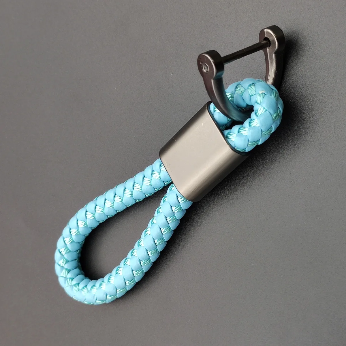 Handgewebter Leder-Schlüsselanhänger für Gürtel und Tasche, Metallanhänger für Männer und Frauen, Seil-Schlüsselring, Hochwertiger Anhänger, Geschenke – Detail 7