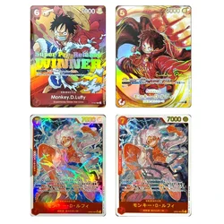 Diy One Piece Op05 Monkey D Luffy Anime Character Bronzing Rare Collection Flash Card Cartoon Gra Planszowa Zabawka Karta Prezent Świąteczny