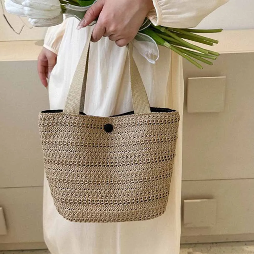 Personalized Name Woven Bag Retro Casual Palm Grass Woven Bag, Embroidered Summer Beach Vacation Bag Women's Handmade Gift Bag