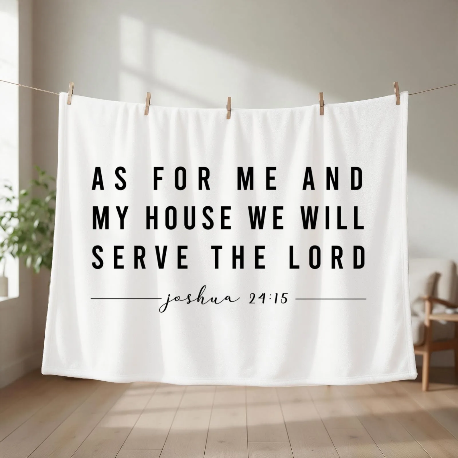 Joshua 24:15 Throw Blanket couch cozy soft plush fuzzy picnic outdoor blanket