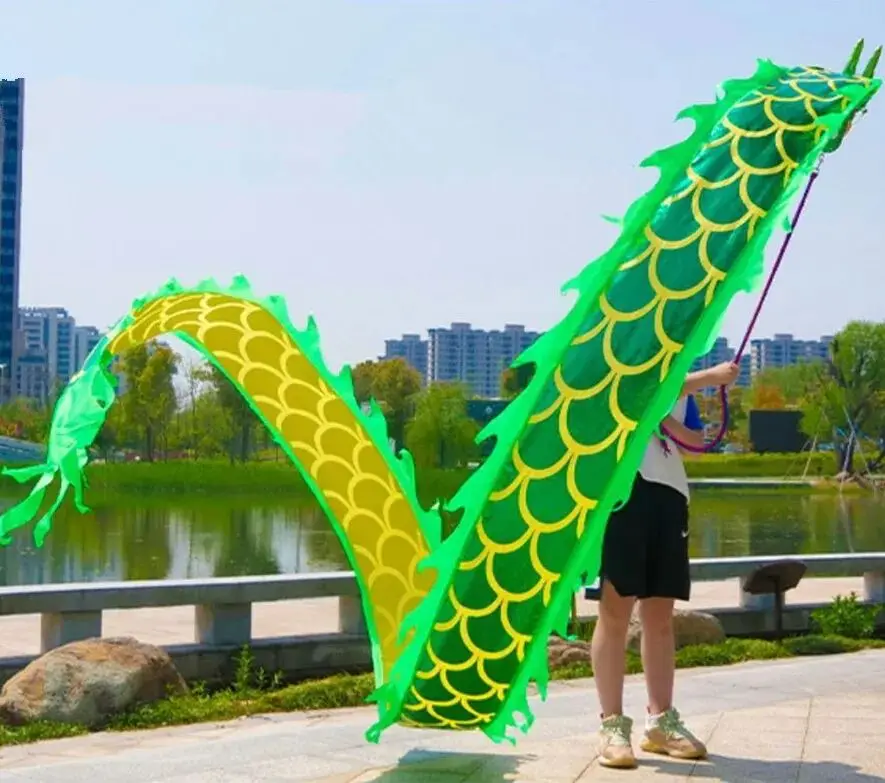 Conjunto de baile de dragón LED para niños, 2/3/5m, actuación del Festival del dragón brillante, actividades de ejercicio al aire libre, danza cuadrada