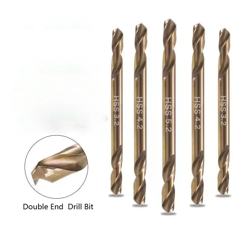 10pcs Double Head Drill Bit Set HSS Double-edged Cobalt Ultrahard Twist Drill Bit For Metal Stainless Steel Borehole With Box