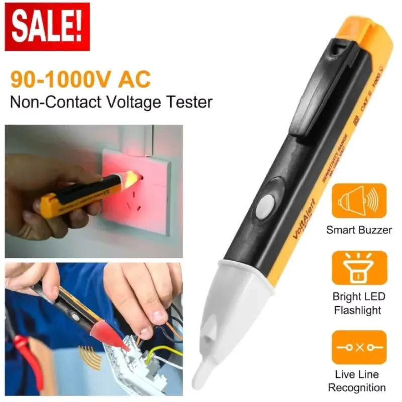 Electricity Test Pen Digital 90-1000V AC Voltage Detectors Non-Contact Tester Pen Tester Meter Volt Current Electric Test Pencil
