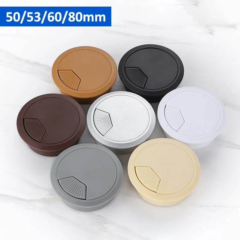 

50/53/60/80mm Desk Wire Hole Cover ABS Plastic Round Cable Box Computer Thread Hole Table Line HoleCover Decorative 8-color