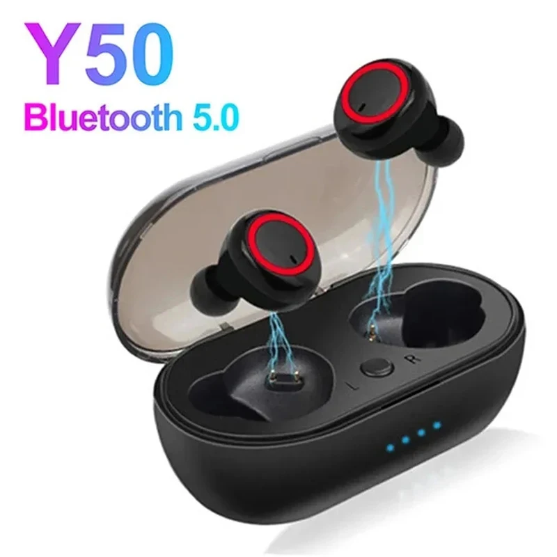 Y50 TWS Bluetooth Earphone 5.0 Wireless Headset Waterproof Deep Bass Earbuds HiFi True Wireless Stereo Headphone Sport Earphones