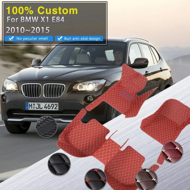 

Car Floor Mats For BMW X1 E84 2010~2015 Leather Luxury Mat Protective Pad Rug Covers Carpet Auto Interior Parts Car Accessories