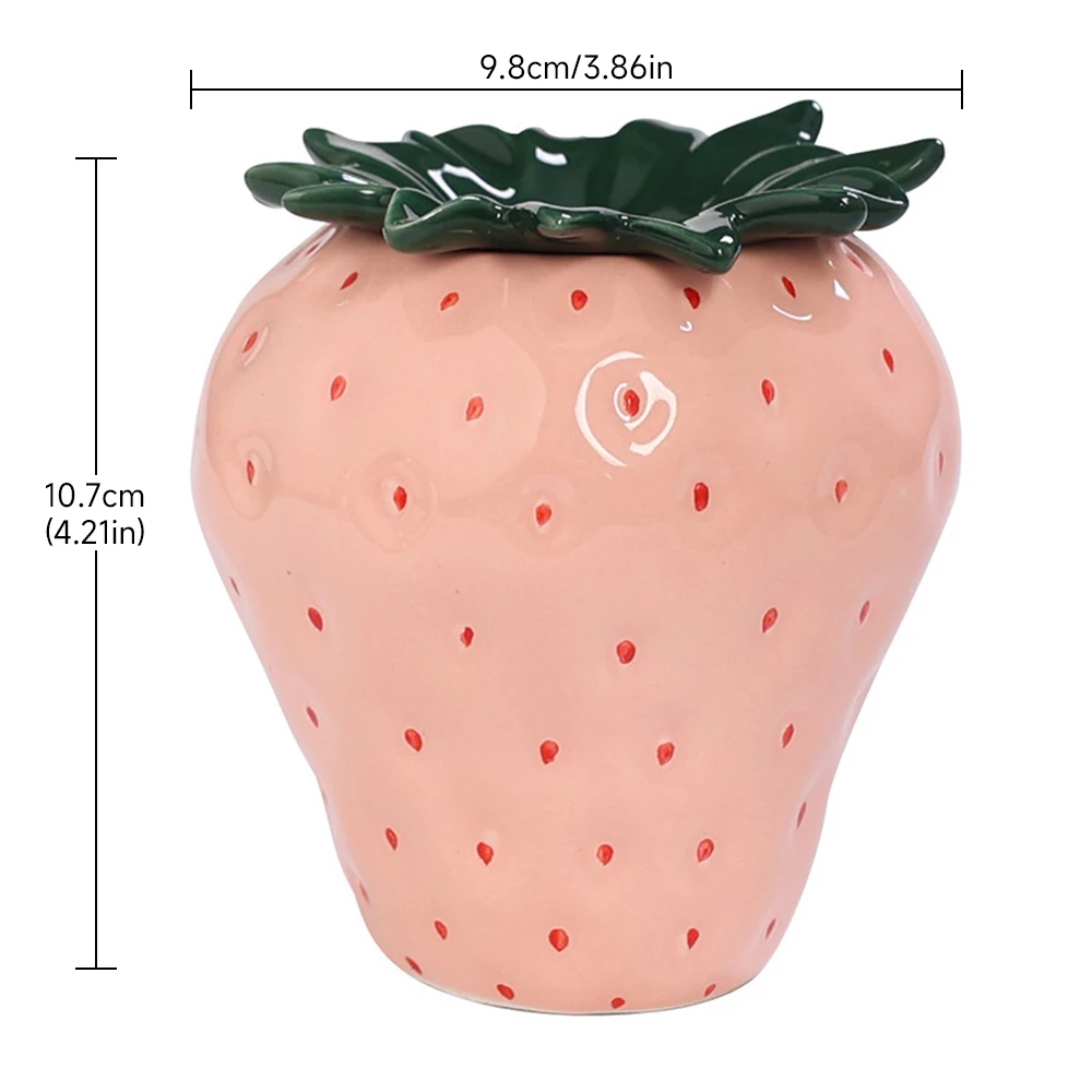 Strawberry Ceramic Ashtray with Cigarette Rack Multifunctional Living Room Ornaments Hydroponic Flower Vase Windproof Ashtray