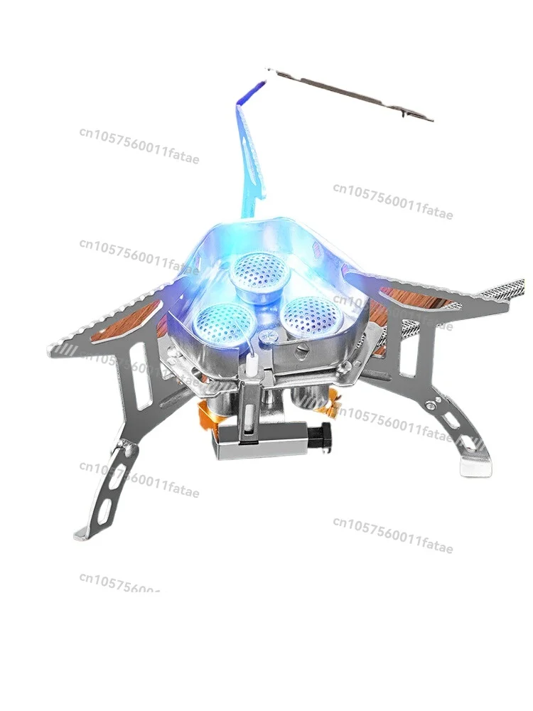 

Cassette Outdoor Stove Portable Windproof Fierce Folding Camping Boiling Water Boiling Tea Three-head