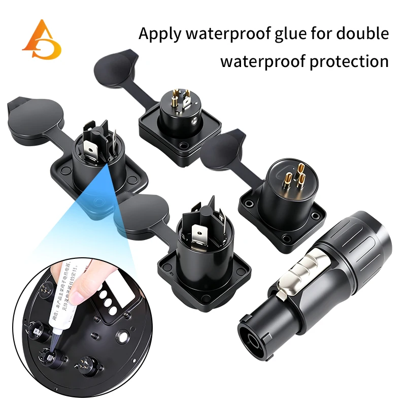10pcs Waterproof Powercon True 1 Power Connector Outdoor Male Female Plug Socket Twist Lock AC Connector for DJ Par Light Led