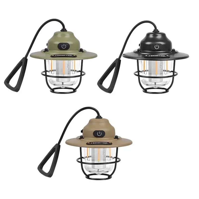 กลางแจ้ง Vintage จี้ Ultra Long Life Camping Ambient Light แบบพกพาชาร์จเต็นท์ไฟ