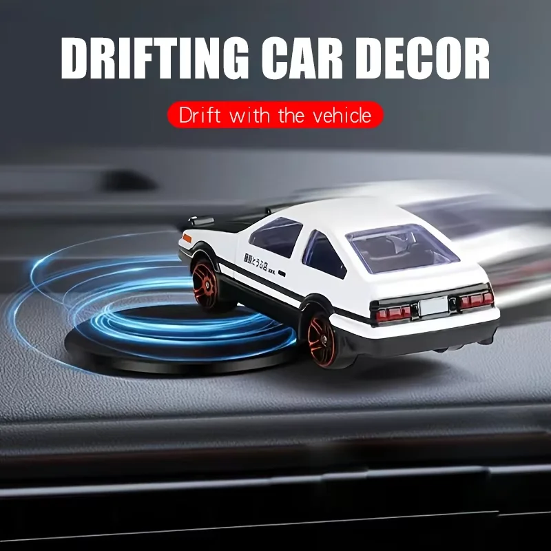 Rotating AE86 Drift Car Gyroscope Ornaments Dashboard Interior Accessories Drifting Moving Cool Car Model Statue Racing Drifting