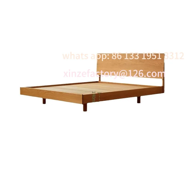 

Customizable Nordic Hal Solid Wood Suspension Bed Simple 1.5m Cherry Wood Bed Japanese White Oak Log 1.8m Double Wedding Bed