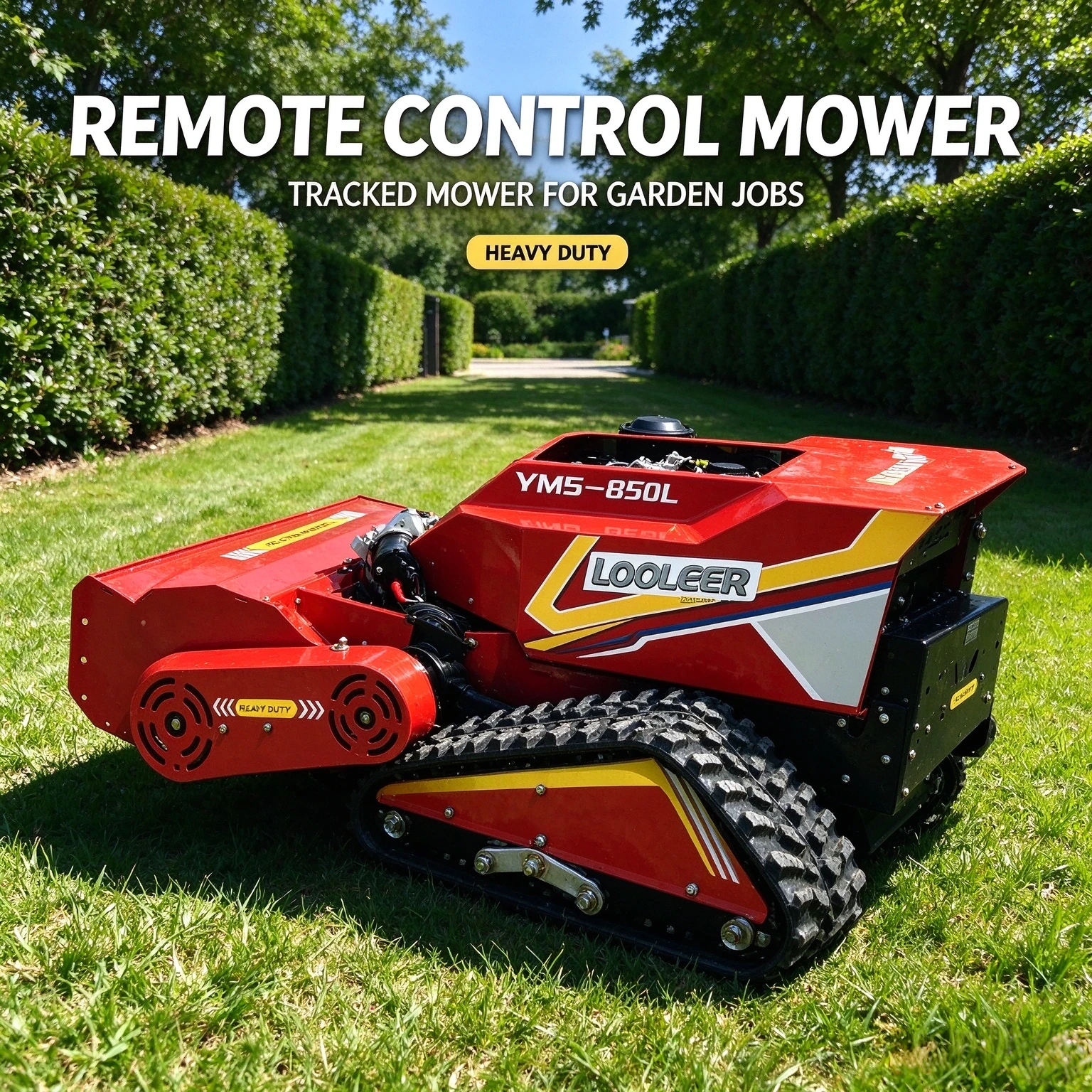 Customized Remote Crawler Lawn Mower Rechargeable Electric Tracked Grass Cutter All Terrain Farm Weeding Tool