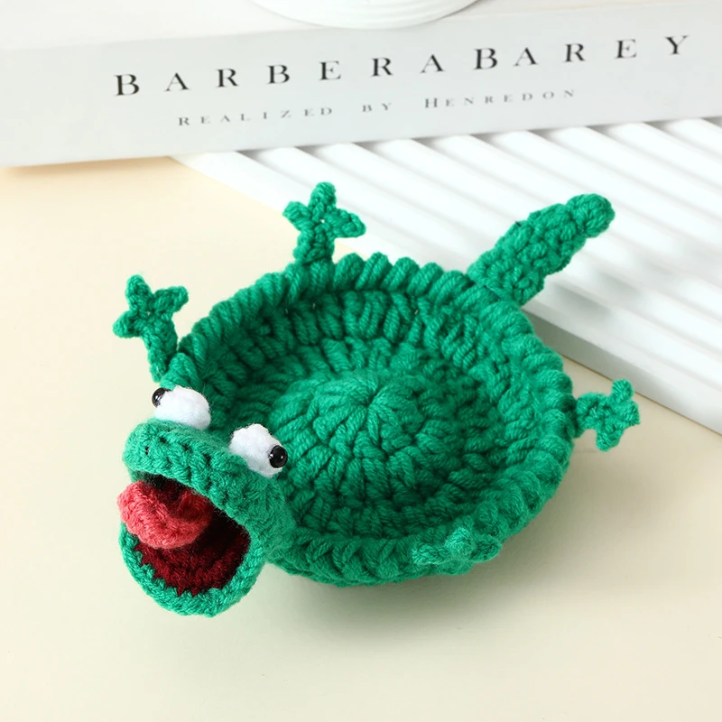 Animal Crochet Cup Coaster Handwoven Finished Coffee Mat Creative Desk Decor for Home Table Tea Coffee Decoration Gift Use