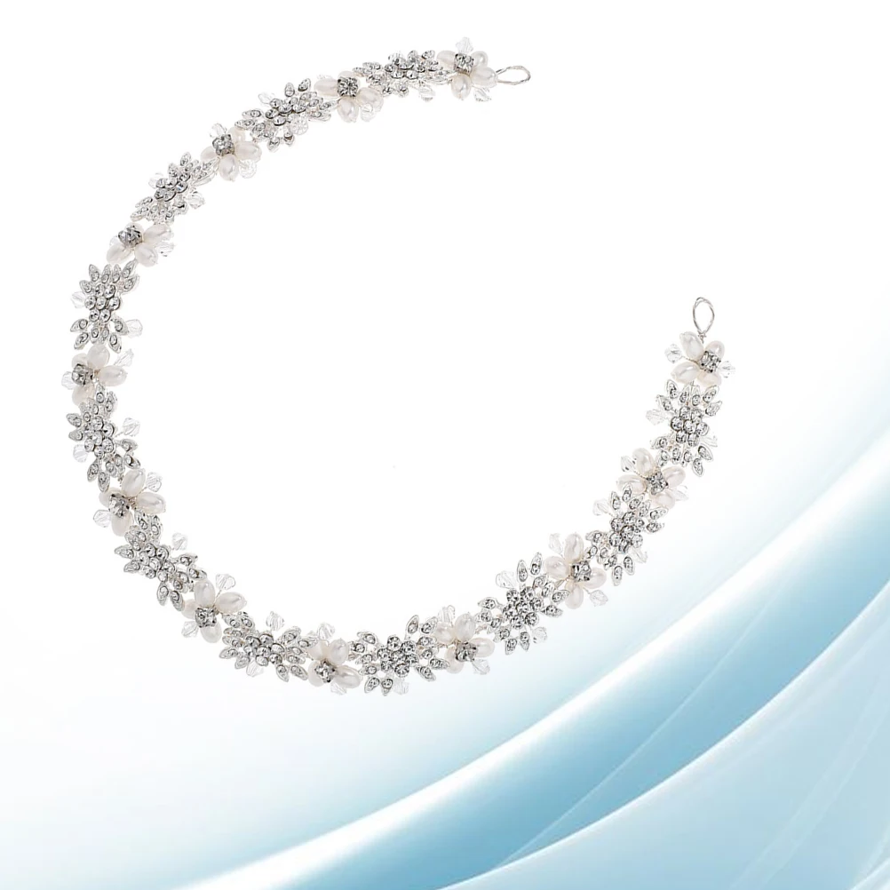 

Pearl Headband Bridal Hair Accessories Wedding Headpiece Bride Women Hoop Ribbons