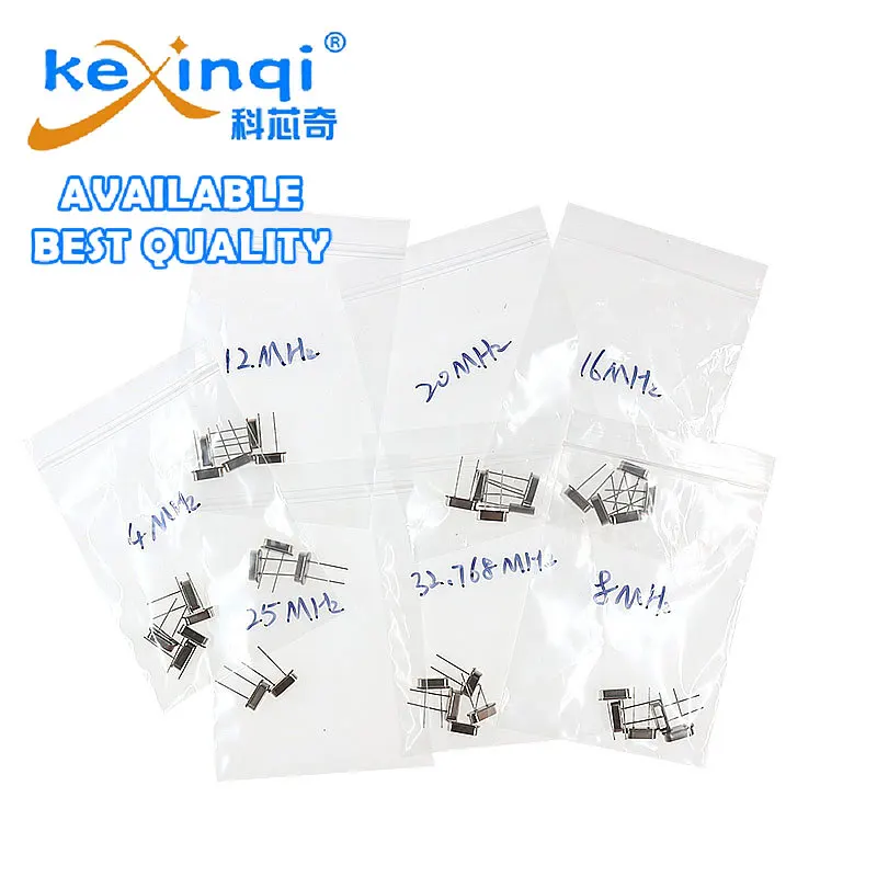 (35pcs/kit)HC-49S Quartz Crystal Passive Crystal Oscillator 4MHz 8MHz 12MHz 16MHz 20MHz 25MHz 32.768MHz