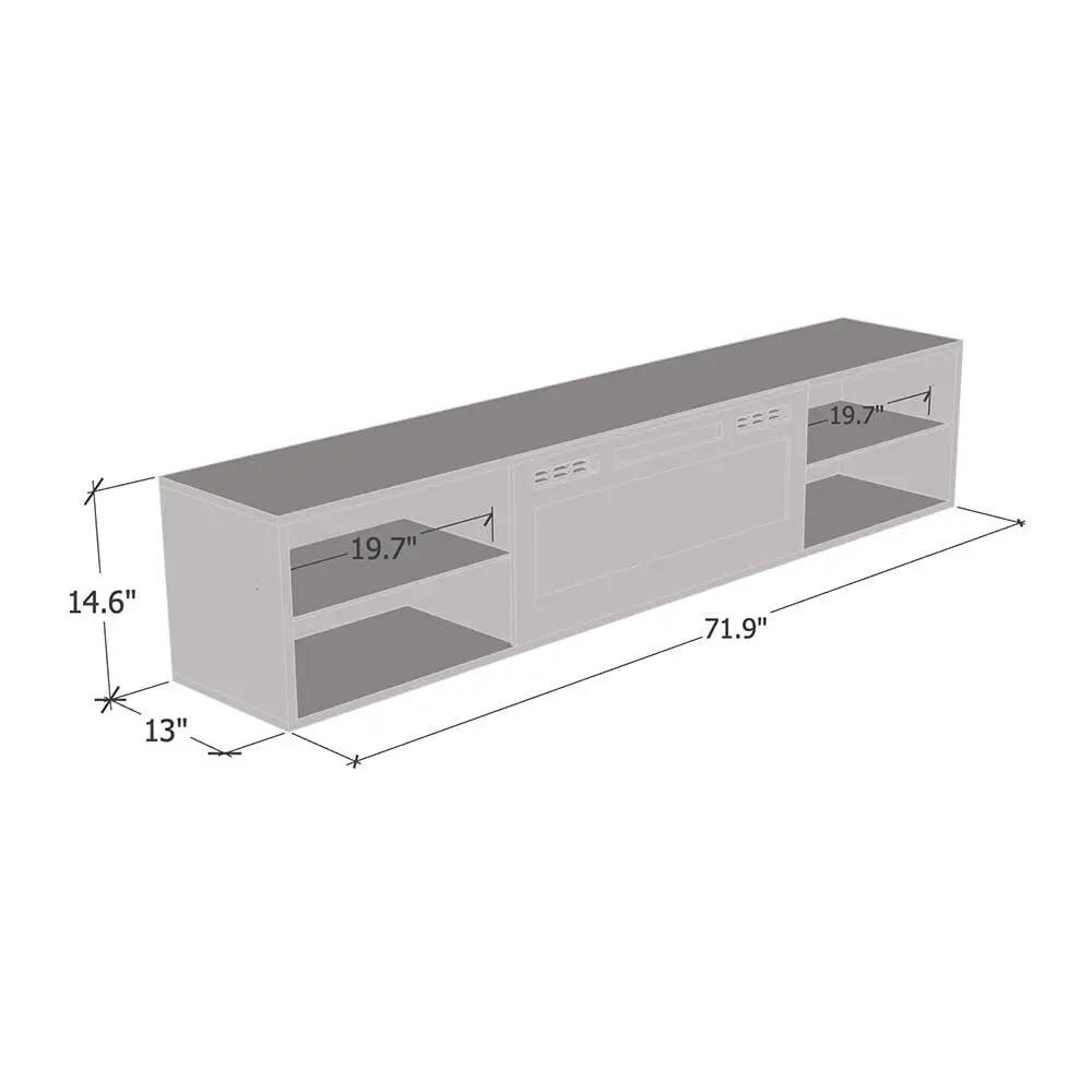 Lima Wall Mounted Electric Fireplace TV Stand with Storage Cabinets 72 Inch Modern Matte White Finish, Customized